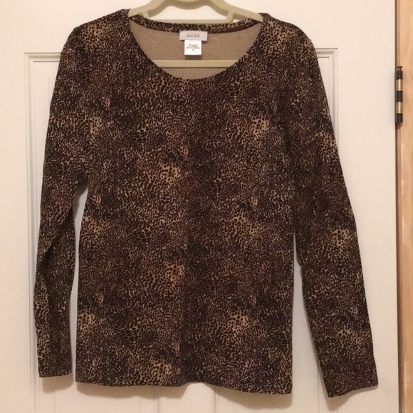 🔵 2/$22❗️EUC 🐯KATE HILL Animal Print Crewneck Women’s M - Picture 4 of 7